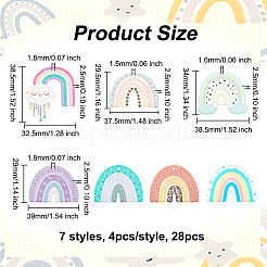 28 шт. 7 стиля подвесок из прозрачной и непрозрачной смолы с принтом RESI-OC0001-64