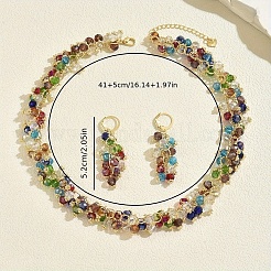 Комплекты ожерелий и серег из круглых бусин из железа и пластика для женщин IU1293