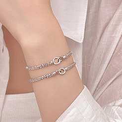 2 шт. 2 стиля 925 кольца с пружинным затвором из стерлингового серебра STER-MA0001-02