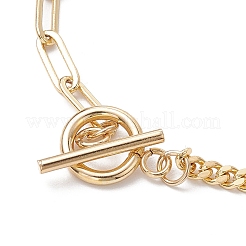 Браслеты из натурального кварца с гальваническим покрытием и шестиугольной призмой&nbsp;BJEW-JB10753-05