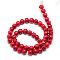 Окрашенные синтетические бирюзовые бусины&nbsp;G-T053-10mm-03