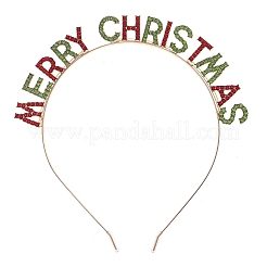 Рождественские тематические сплавы стразы ободки для волос для женщин девочек&nbsp;PW-WG47751-01
