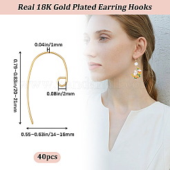 40 шт латунные серьги крючки KK-BBC0010-19G