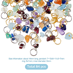 12 набор 2-х цветных натуральных смешанных камней-шармов G-FH0001-87
