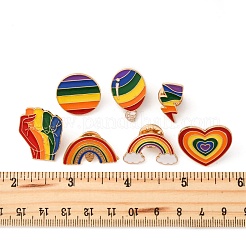 7 шт. 7 стиля эмалевых значков с радужной тематикой&nbsp;JEWB-FP0001-05