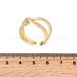 Манжеты из латуни с микро паве кубический цирконий для женщин RJEW-F188-01G