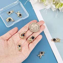 8 шт. 4 подвески в стиле астронавта из латуни и эмали KK-BBC0004-02