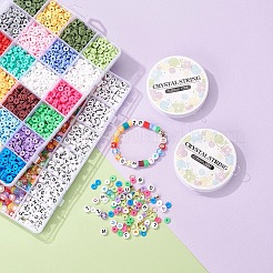 Изготовление украшений из терракоты и бусин с алфавитом своими руками&nbsp;DIY-YW0002-59