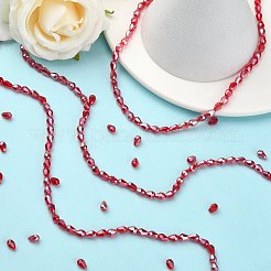 Стеклянные бусины с гальваническим покрытием  EGLA-R008-6x4mm-9