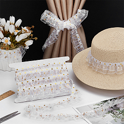 10 ярд двухслойной полиэстеровой плиссированной кружевной отделки DIY-FG0006-46