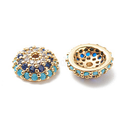 Латунь микро паве кубический цирконий с колпачками из стеклянных бусин KK-G420-33G