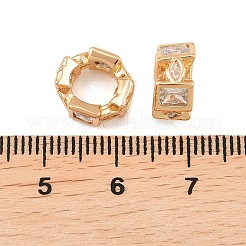 Латунь микропаве прозрачный кубический цирконий европейский бисер&nbsp;KK-L261-04G