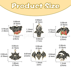 24шт 6 стиля хэллоуин подвески из сплава эмали&nbsp;ENAM-YW0005-11