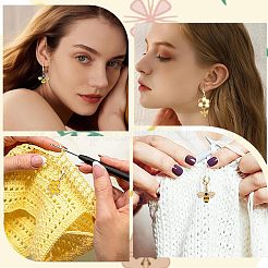 Маркеры петель с замком в виде пчелы и цветка HJEW-SC0001-34