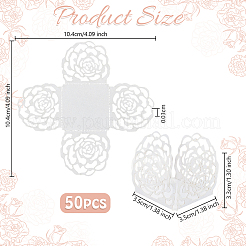 50 шт. бумажные коробки для упаковки конфет с изображением цветка розы&nbsp;CON-OC0001-78C