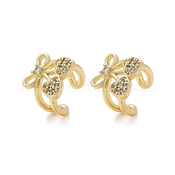 Латунные серьги-манжеты из прозрачного кубического циркония EJEW-Q045-02G
