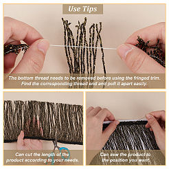 Кружевная отделка с кисточками из полиэстера&nbsp;SRIB-WH0011-251A-01