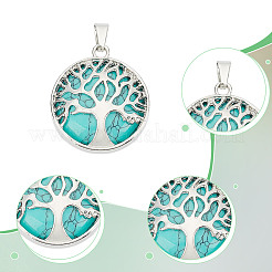 10 шт. синтетическая бирюза плоские круглые подвески&nbsp;G-AR0006-25A