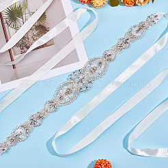 Цветочные полностью хрустальные стразы свадебные пояса ручной работы для свадебных платьев&nbsp;AJEW-WH20006-233B-02