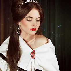 1 шт. броши на лацкан из сплава павлина со стразами для женщин JEWB-FH0002-31A