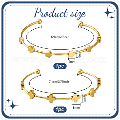2шт 2 стиля браслетов-манжет из нержавеющей стали&nbsp;BJEW-GO0002-25
