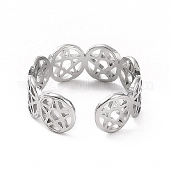 Кольцо-манжета звезда Давида из нержавеющей стали 304 RJEW-C053-01P