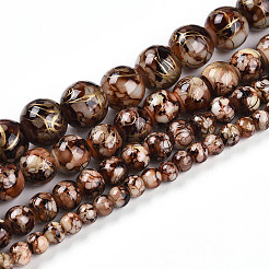 Выпечка окрашенные стеклянные бусины пряди DGLA-N003-8mm-B06