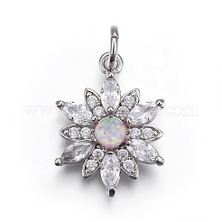 Латунные микро проложить кубического циркония подвески ZIRC-F091-02-P