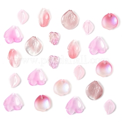 120 шт. 6 стиля осенняя тематика двухцветные прозрачные стеклянные подвески&nbsp;GLAA-FS0002-23