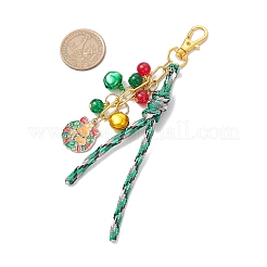 Подвесные украшения из сплава эмали и стекла на рождественскую тематику HJEW-JM03732