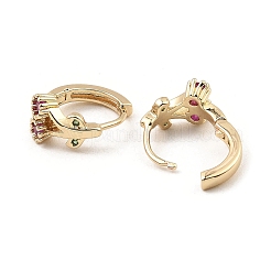 Серьги-кольца из латуни с микропаве из кубического циркония&nbsp;EJEW-D078-55KCG