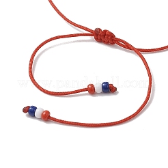 3 шт. 3 цвета День независимости натуральный сердолик и белый нефрит и окрашенный желтый нефрит драгоценный камень круглые бусины плетеные браслеты BJEW-MZ00178