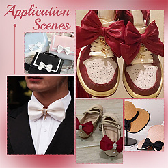 2 пара 2-х цветных украшений для обуви из полиэстера с бантами AJEW-PH0011-51