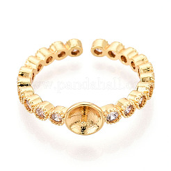 Латунные микрофибровые кубические цирконии чашки колец оправы KK-N274-13G