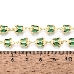 Латунные стеклянные цепочки-подвески в виде бабочек CHC-T018-11E-G