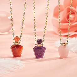 15 шт. набор для самостоятельного изготовления ожерелий с подвесками в виде флакона духов из натурального аметиста DIY-SC0014-86B