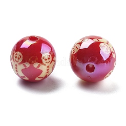 Рождественская тематика уф-покрытие акриловые бусины&nbsp;OACR-M022-08A