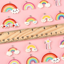 18 шт. 9 цвета непрозрачные подвески из смолы RESI-FS0001-90