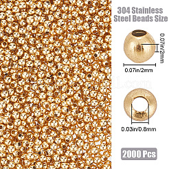 2000 шт. бусины из нержавеющей стали марки 304 STAS-CN0001-68