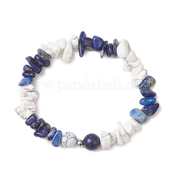 3 шт. браслеты из натурального лазурита и синтетического говлита с бусинами для женщин&nbsp;BJEW-JB12959