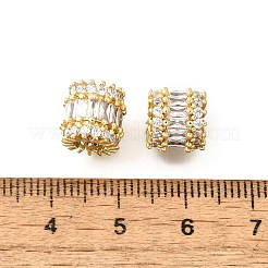 Колонна латунные микропаве прозрачные кубические цирконии европейские бусины KK-V008-17G