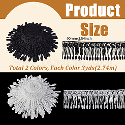 6 ярд двухцветного кружева с кисточками&nbsp;OCOR-GA0002-78