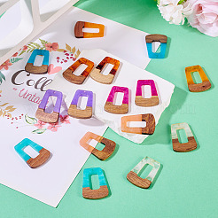 16шт 8 цвета подвески из смолы и дерева&nbsp;RESI-TA0003-72