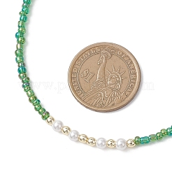 6 шт. ожерелья из двухцветного белого круглого жемчуга и стеклянных бусин&nbsp;NJEW-JN05738