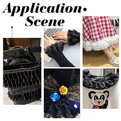 3-слойная плиссированная шифоновая отделка цветочным кружевом OCOR-BC0002-04B