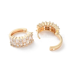 Серьги-кольца из латуни с прозрачным кубическим цирконием EJEW-S241-07G