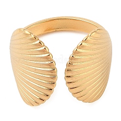 Ионное покрытие (ip) 304 нержавеющая сталь форма оболочки открытые манжеты кольца для женщин RJEW-Z057-02G