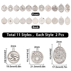 22 шт. 11 стиля подвески из сплава в тибетском стиле с эмалевыми оправами FIND-SC0002-23