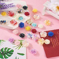 48 шт. 16 стиля светящихся непрозрачных кабошонов из смолы&nbsp;RESI-TA0002-27