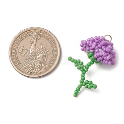 Подвески в виде цветов из стеклянного бисера&nbsp;PALLOY-MZ01224-01